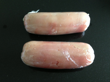 Chicken wrapped in cling film